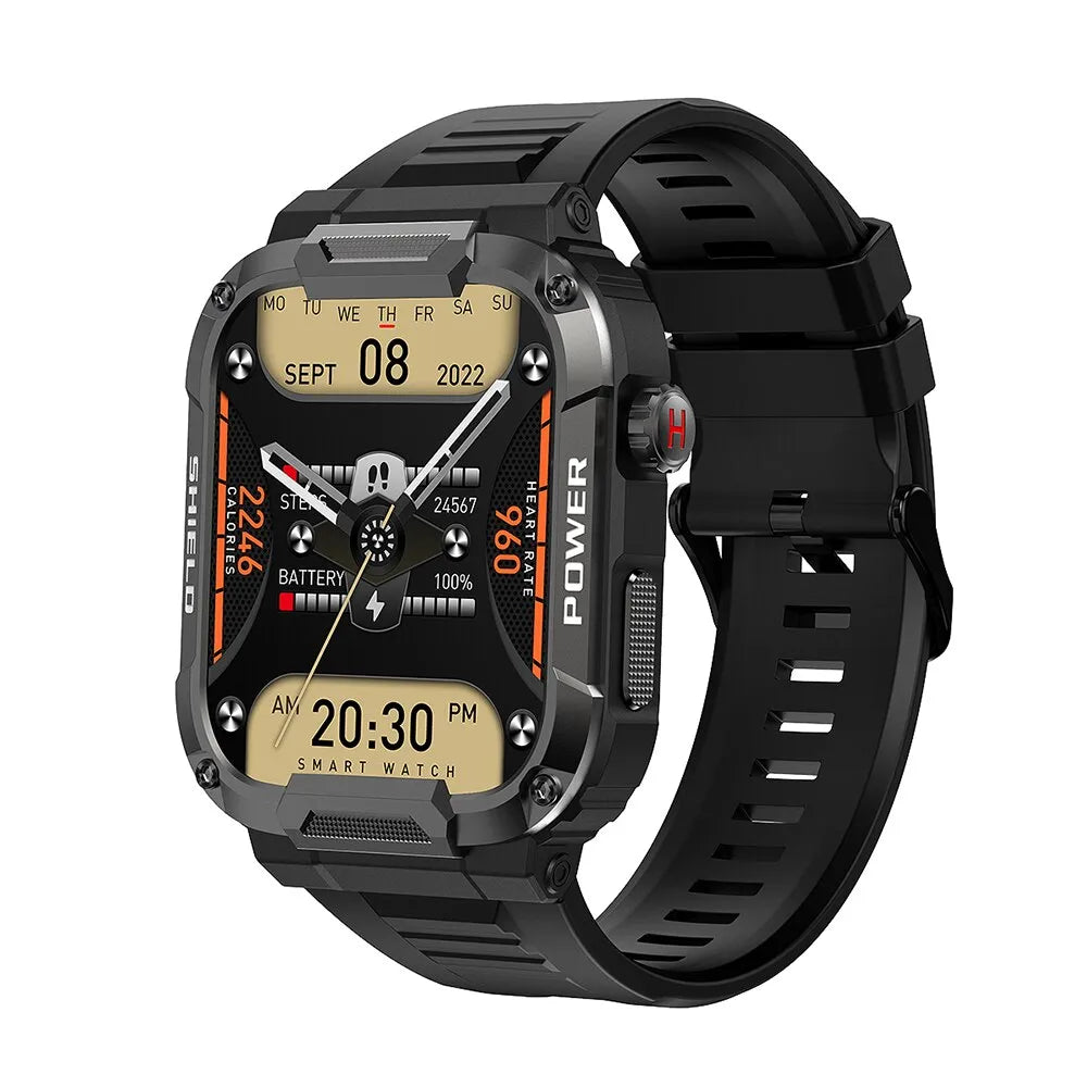 Militär Outdoor Smartwatch | Bluetooth-Anrufe, IP68 Wasserdicht, Fitness-Tracking für iPhone, Samsung: Android und iOS3
