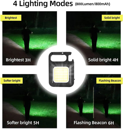 COB-Schlüsselbund LED | 3-Lichtmodi, Klappbar, Wiederaufladbar