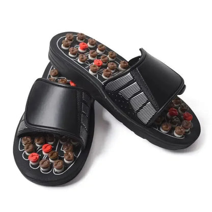 Akupunktur Slipper | Fußreflexzonenmassage Hausschuhe für Schmerztherapie und Stress Relief (Braun)