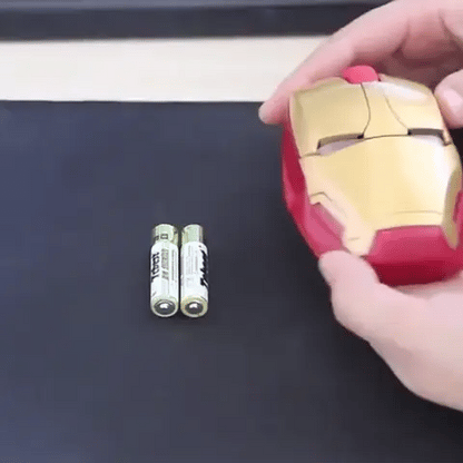 Iron Man Wireless-Maus: Ergonomisch, 2.4G USB Funk, LED-Licht, 1600DPI, leiser Klick, für PC, Laptop, MacBook (Preview GIF)