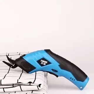Kabellose, wiederaufladbare Elektroschere mit 2 Klingen - 3,6V | Leistungsstarker Stoffschneider für Handwerk und Karton (Preview GIF)