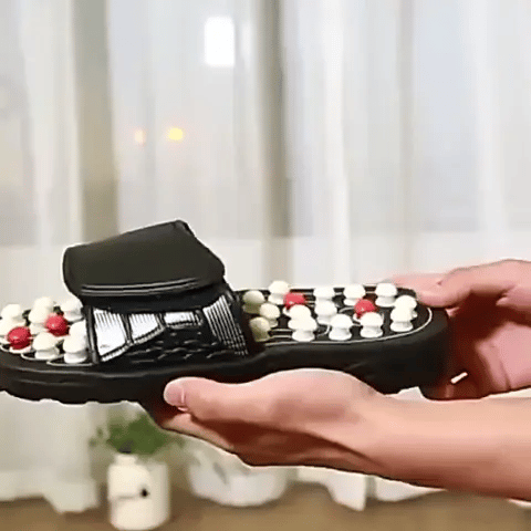 Akupunktur Slipper | Fußreflexzonenmassage Hausschuhe für Schmerztherapie und Stress Relief (Preview GIF)