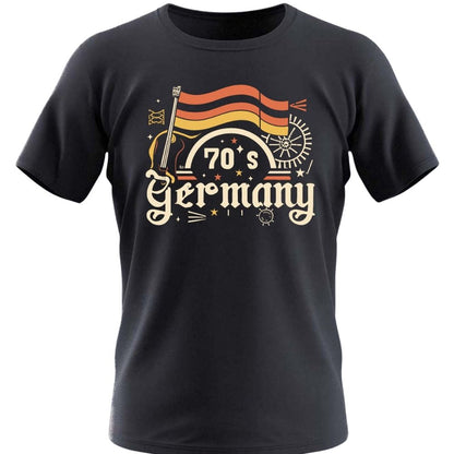 70's GERMANY T-Shirt für Herren | Deutschland Aufdruck Kurzarm T-Shirt für den Sommer